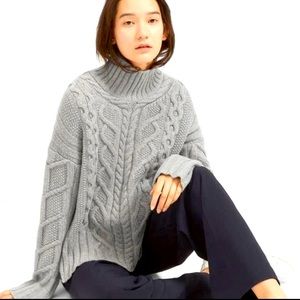 Everlane cashmere mock neck knit sweater grey XS GUC